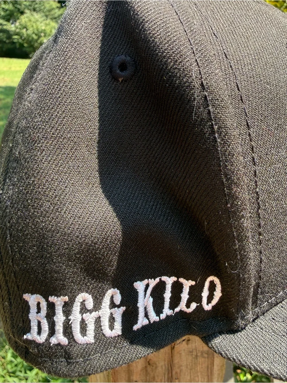 Men's Black Baseball Cap with Raised 'B' Embroidery size 7 3/4 Blackout Baseball
